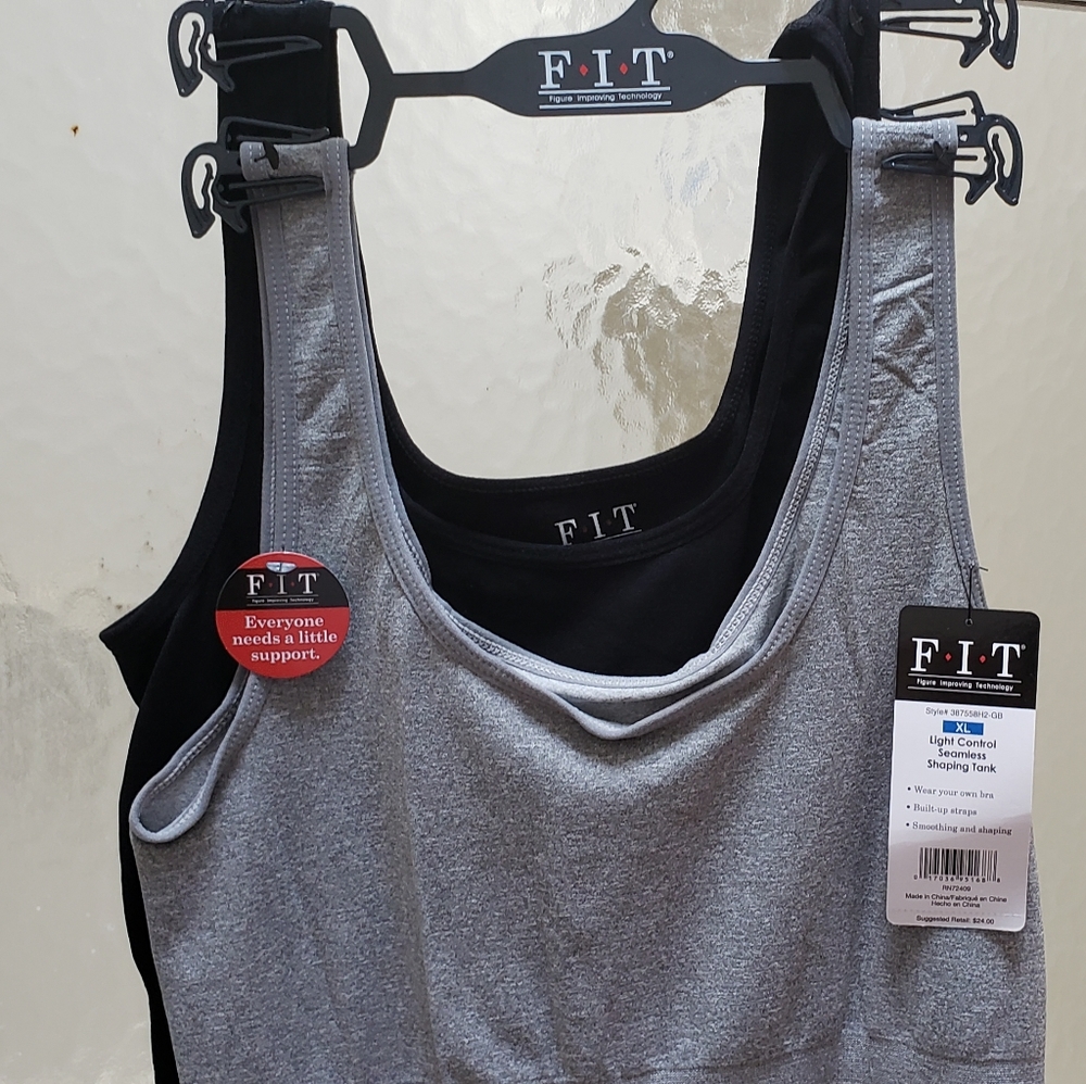 NWT F.I.T. 3Pk SeamlessShaping Tanks; B/G; M,L & XL;Light Control. $35 Each.